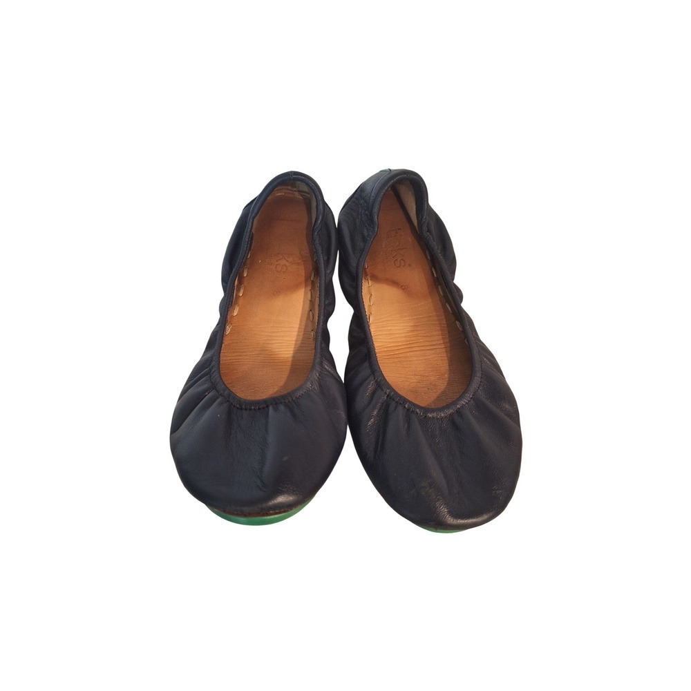 TIEKS BY GAVRIELI LEATHER BALLET FLATS NAVY BLUE SHOES WOMENS SIZE 8
